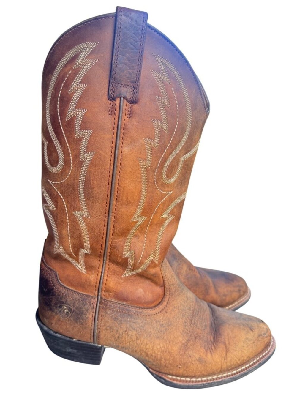 Ariat Mens Western Leather Cowboy Boots Size 9EE Wide Square Toe Brown 10016366
